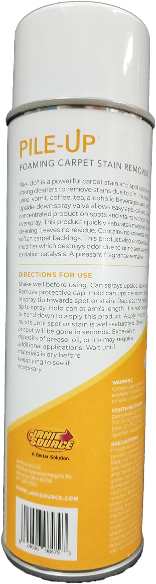 Pile-Up Foaming Carpet Stain Remover, Foaming Aerosol, 18 oz Net (12, Case of 12)