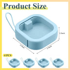 Kathfly 4 Pcs Blue Hair Tie Organizer Portable Hair Accessory Storage Containers Stackable Tie Bobby Pin Holder Home Cotton Swab Dispenser Accessories Jewelry Organizer Box