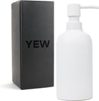 Matte White Soap Dispenser for Bathroom, 15oz Round Rustproof Liquid Hand Dish Soap Dispenser Pump for Kitchen Sink, Countertop, and Bathroom