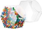 DilaBee 2-Pack Plastic Cookie Jar - 1 Gallon Hexagon Candy Jars with Lids for Candy Buffet, Kitchen & Office - Clear Jars with Lids for Cookies, Candies & Dry Food - Plastic Jar with Labels - BPA-Free