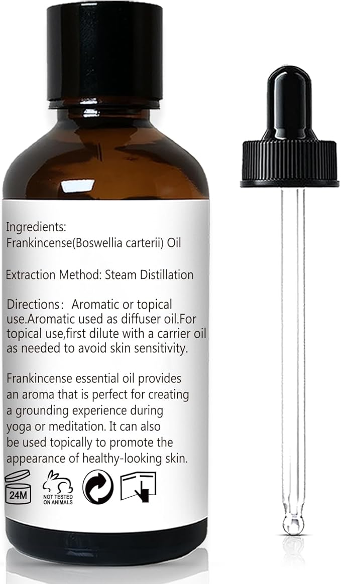 Frankincense Essential Oil 1 Oz, 100% Pure Frankincense Qil for Aromatherapy Diffuser, Skin, Face, Roll On, DIY Balm