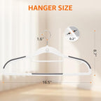 Yolife Cascading Plastic Clothes Hangers 20 Pack with Inner Hook for Vertical Storage, Slim Space Saving Hangers with Non-Slip Pads, 360° Swivel Metal Hook, Versatile, White & Gray