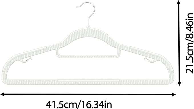 40 Pack Thin Space Saving Hangers, No Slip Clothes Hangers with Non Slip Textured and 360° Hook - Plastic Hanger, Closet Organizer for Shirt, Pants, Suit, Skirt, Coat - Ivory White