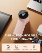 Electric Lint Remover and Fabric Shaver, Rechargeable Clothes Shaver for Sweater Furniture Couch, 3-Speed Pill Remover Defuzzer to Remove Fuzz Pilling from Blanket Jacket