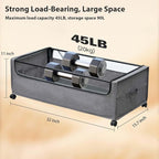 FOUCSSOMEI 4-Packs Under Bed Storage with Wheels, Under The Bed Storage Drawers On Wheels, Rolling Underbed Drawers, Lockable, Heavy Duty, XXXXL Size 90L