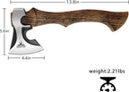 Camping Hatchet -Chopping Axe with Leather Sheath, 13.8" Forged Carbon Steel Wood Splitting Axe for Chopping Camping Survival