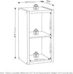 Furinno Cubicle Open Back Decorative Cube Storage Organizer, 2, White