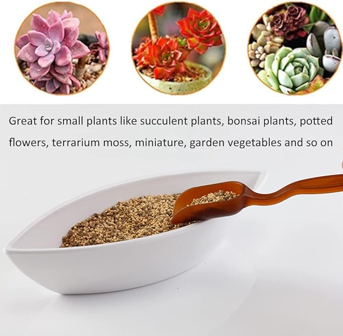 10Pcs Colorful Plastic Mini Gardening Shovel Spoons Soil Scoops, Succulent Sand Scoops/Cultivation Digging Transplanting Tools for Succulents Potted Flowers (Brown)