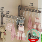 Wall Mounted Clothes Drying Rack,Foldable Laundry Coat Organizer,Retractable Folding Indoor&Outdoor Wall Mount Hanger for Laundry Room Bedroom,Perfect for Small Spaces (Space Gray, 2 Pieces)