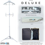 Deluxe | Adjustable Standing Garment Steaming Rack with Hanger | Fast, Foldable, Portable Clothes Steam Ironing Solution for Travel & Home