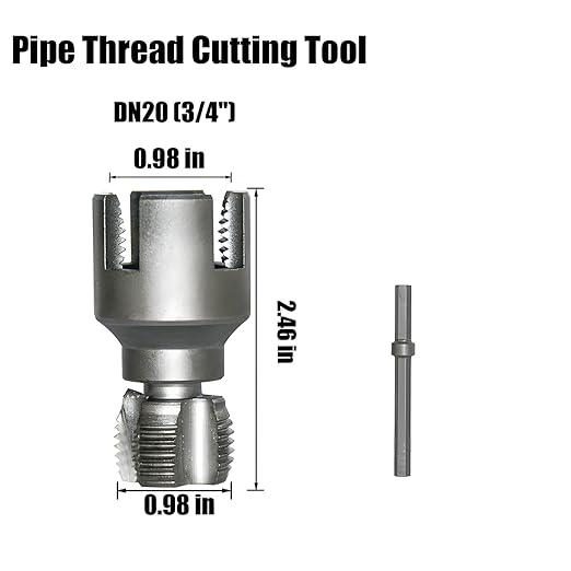 2025 New Dual-Function Pipe Thread Cutting Tool, Integrated Internal & External Pipe Threading Tool, Electric Drill Compatible PVC Pipe Threader Kit, 1/2" 、3/4" Dies, for Home Repair (3/4")