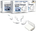Fragrance-Free Laundry Sheets - Ultra-Concentrated Travel Detergent in Compact Storage Box, 5-Second Dissolve, 2X Stain Removal, HE-Safe, TSA Approved Detergent Sheets - 3 Pack / 96 Loads