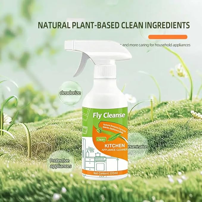 FlyCleanse Spray, FlyCleanse Kitchen Cleaner, Electrolyzed Ion Kitchen Cleaner Spray, Natural Enzyme Formula Liquid Cleaner for Household Appliances & Easy Cleaning Solution (1pc, 300ml)