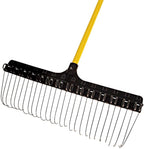 THE GROUNDSKEEPER II Rake 55-inch Lightweight Fiberglass Handle, 21-inch Head, Durable Steel Tines for Gardening, De-Thatching or Professional Landscaping