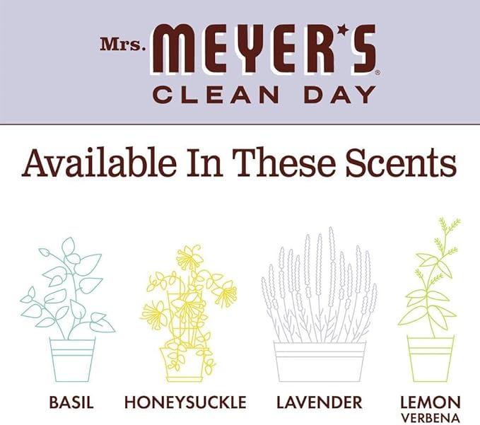 MRS. MEYER'S CLEAN DAY Liquid Dish Soap, Cruelty Free Formula, Lavender Scent, 16 oz- Pack of 6