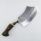 Handcrafted Gaucho Cleaver Knife – High Carbon Steel Blade – Deer Antler & Hardwood Handle – Argentine Bushcraft Hatchet for Camping, Hunting, Skinning – Includes Sheath