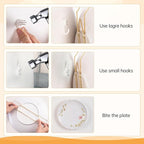 Bilillo 20 pcs Plate Hangers for The Wall, 4/6/8/10 Inch Invisible Decorative Wall Plates Hangers, Stainless Steel Plate Wall Holders for Display Various Sizes with Hooks for Decorative