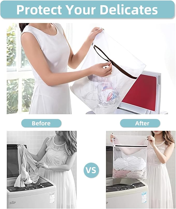 GOGOODA Set of 7 Mesh Laundry Bags for Delicates Wash Bags for Lingerie, Laundry, Hosiery, Blouse, Underwear, Pantyhose, Socks, Shoes