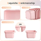 【𝟮𝟮𝗣𝗖𝗦】A-LUGEI Plastic Pink Desk Drawer Organizer, Bathroom Organizers and Storage, Makeup Organizer, Organization and Storage Bin Container for Vanity Office Utensils Gadget Tool Pantry Cosmetic