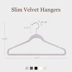 Velvet Hangers 30 Pack, Slim Non-Slip Clothes Hangers Space-Saving for Closet, Heavy Duty for Pants, Coats, Skirts, Jeans, Sweaters and More, Nylon-Flocked, Light Purple