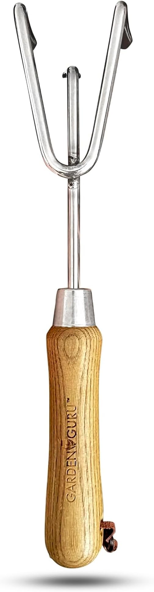 Garden Guru Eco Hand Cultivator Rake Tiller Tool- 100% Recycled Stainless Steel - Rust Resistant - FSC Certified Wood Ergonomic Handle - Great for Gardening Cultivating Loosening Weeding