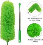 DELUX Microfiber Feather Duster Extendable Duster with 100 inches Extra Long Pole, Bendable Head & Long Handle Dusters for Cleaning Ceiling Fan, High Ceiling, Blinds, Furniture & Cars Green