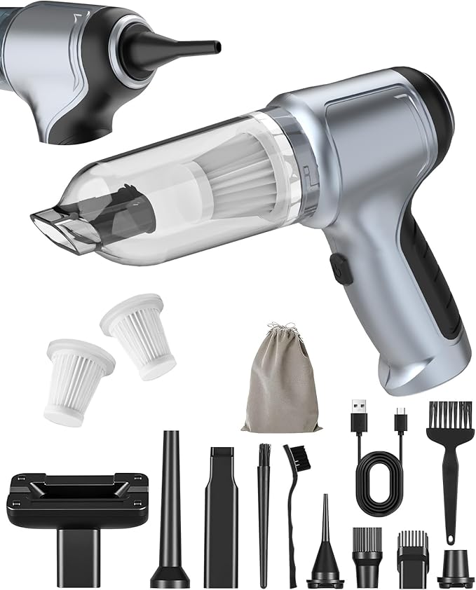 18000Pa Car Vacuum Portable Cordless, 5000mAh High Power Cordless Vacuum Cleaner, 120W Portable Vacuum for Car, Office, Pet and Home Cleaning