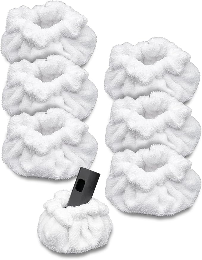 Steam Cleaner Accessories, Small Bonnets (Triangle) Compatible with Dupray Steam Cleaner, Reusable Steam Mop Pads Bonnets Compatible with McCulloch/awasky Steam Mop (Double-Layer) -6 PACK