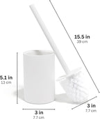 Matte White Toilet Bowl Brush for Bathroom with Holder - Bathroom Cleaner Scrubber with Sleek Design, Sturdy, and Durable Bristles