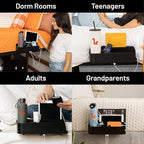 Squirrel-Bedside Perch for College Dorm Room Lofted Bed, Floating Organizer with USB-C & A Charging Ports, Small Spaces, Bed Side Caddy & Nightstand, Device & Cup Holder, Dorm Essential, Red