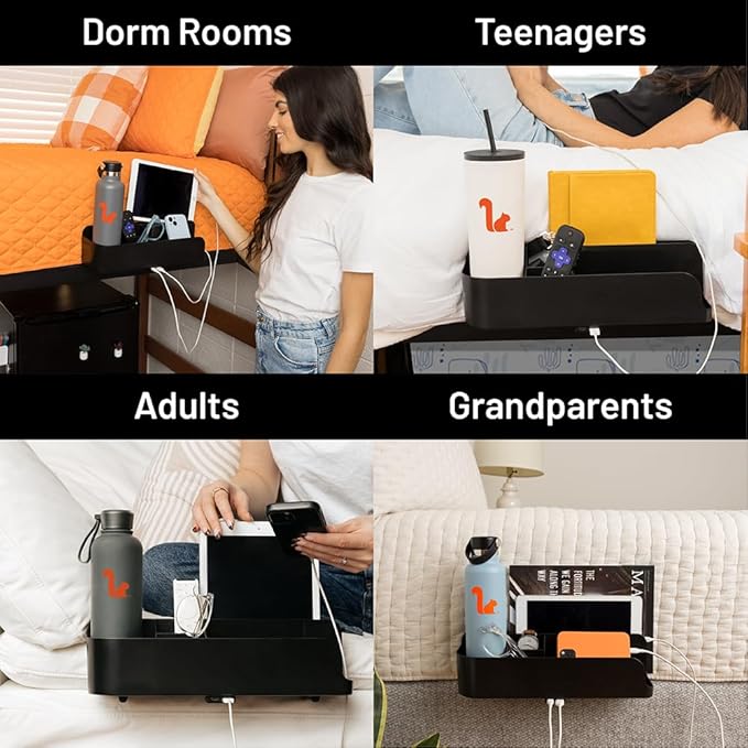 Squirrel Black Bedside Caddy