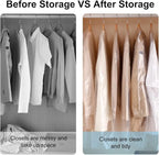BEISHIDA 20PCS 60 Inch Plastic Garment Bag-Plastic Clear Dry Cleaner Laundry Bags for Clothes Cover, Hanging Clothes Storage for Long Dresses Skirt Coat Suit Shirt Jacket