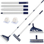 Magic Air Silicone Broom Sweeper, Multifunction Silicone Broom, Household Squeegee for Floor Cleaning, Bathroom, pet Hair, Blue Dog Brush Set (Blue)