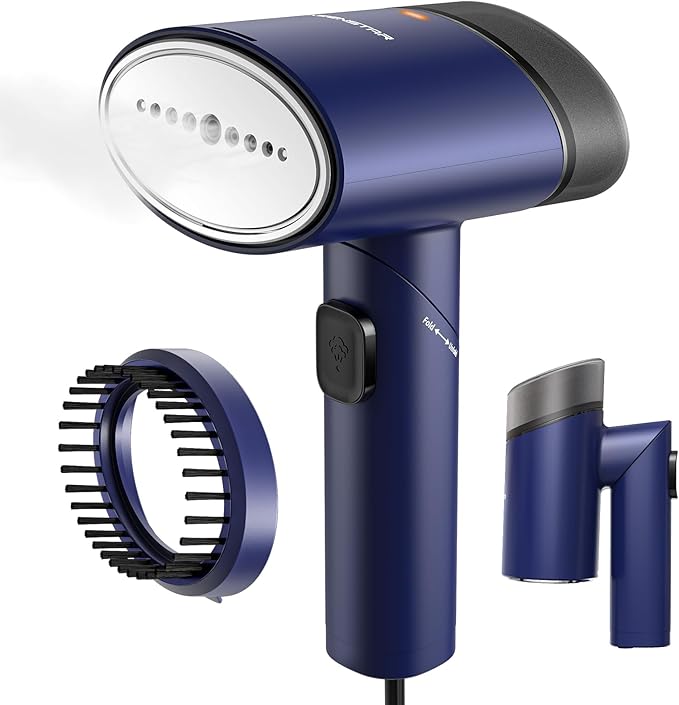 Steamer for Clothes, Handheld Clothes Steamer and Garment Wrinkle Remover, 15s Fast Heat-Up, Foldable, 120V/220V Dual Voltage for Worldwide Travel