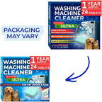 Washing Machine Cleaner Ultra – Pet Owners Edition | Deep Cleaning & Freshening | Removes Odors & Residue from Pet Laundry | Front & Top Load Washers HE Supported | 24 Tablets 1 Year Supply GRIME LABS