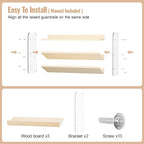 MUDEELA Clear Spice Rack Organizer for Cabinet, 3 Tiered Vertical Spice Shelf, Wooden Seasoning Organizer for Countertop, Kitchen, Pantry, Freestanding, 13.3" W × 11.2" H (No Jars Included)