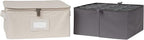 Covermates Keepsakes - Adjustable Zip-Top Storage Box - Configurable FlexGrid Compartments - Heavy Duty Polyester- Reinforced Handles - Stackable Design - Indoor Storage, Beige Heather