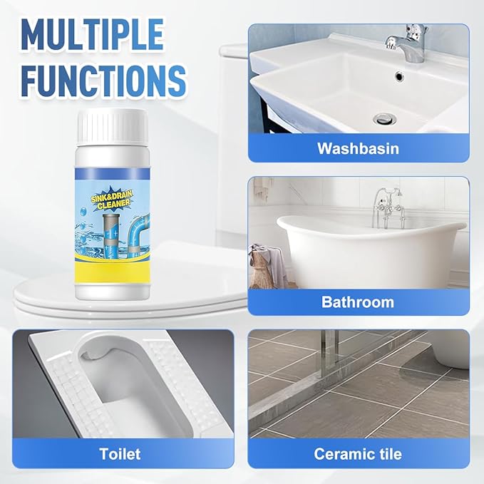 Sink and Drain Cleaner Powder, Quick Foaming Powder for Bathroom and Kitchen Dredging (1 pcs)