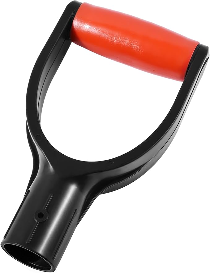 ID 1.26" Red & Black Shovel D-Shaped Grip Handle,PVC Shovel D Straight Grip Handle,Plastic Spade Replacement Snow Removal Garden Accessorie Backyard Digging,7.6×4.13-in(H*T)