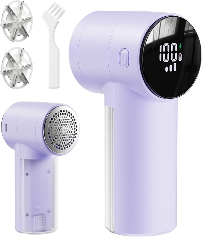 Electric Lint Remover and Fabric Shaver, Rechargeable Clothes Shaver for Sweater Furniture Couch, 3-Speed Pill Remover Defuzzer to Remove Fuzz Pilling from Blanket Jacket