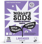 Molly’s Suds Laundry Detergent Sheets | Gentle on Sensitive Skin, Powerful Bio-Based Enzymes, Stain-Fighting | Liquidless & Plastic-Free Packaging | 70 Loads (Lavender)