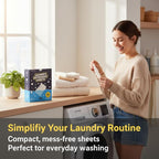 Laundry Detergent Sheets 120 Loads, Fresh Linen Scent, No Plastic No mess, Pre-Measured for Deep Clean Hypoallergenic, Space Saving, easy for Dorm Apartment house Travel, Quick Dissolve, 60 Ct