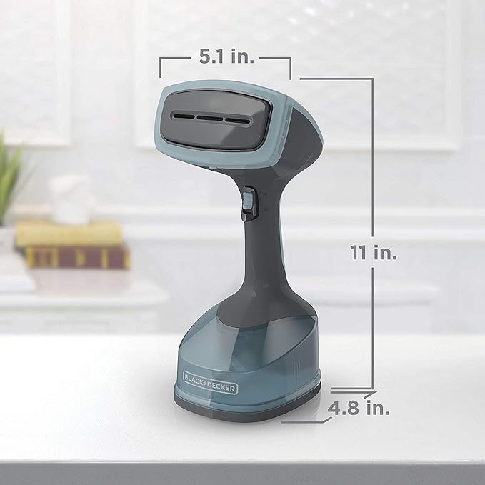 BLACK+DECKER Advanced Handheld Steamer for Clothes, Fast Wrinkle Removal, Auto Shut-Off, Attachments for Delicate Fabrics, Lint Removal, and Steaming Curtains, Upholstry (HGS200)
