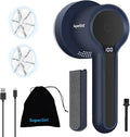 SUPER LINT Electric Fabric Shaver, Sweater Shaver with LED Display, 6-Leaf Blades, Clothes Brush, 3-Speeds for Removing Fuzz and Pill Form Clothing, Couch, Furniture, Navy Blue
