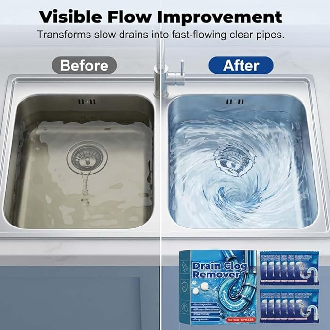 Strong Drain Effervescent Tablet, 2026 New Disposal Cleaner Tablets Eliminator Quickly Eliminates Odors, Sink Smell Effervescent Tablets, Sink Drain Cleaner for Sewer, Toilet and Septic Tank (3)