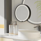 Glass Hand Soap Dispenser Bathroom Set,Dish Soap Dispenser for Kitchen Sink with Wood Tray & Silver Stainless Steel Pump,Spiral Stripe Design