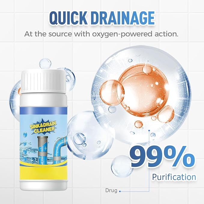 2026 New Sink Drain Cleaner, Sink and Drains Cleaner, Multi-functional Sink and Drains Cleaner Powder Cleaning, Drain Cleaner Foam Cleaner, Powerful Pipe Dredging Agent for Home Kitchen Toilet (2Set)
