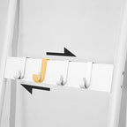 HOOBRO Blanket Ladder, 5-Tier Towel Rack with Hooks, Wall-Leaning Blanket Rack, Decorative Display Ladder Shelf, for Scarves, Industrial, Living Room, Bedroom, White WW52CJ01