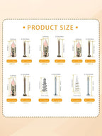 Self Drilling Drywall Anchors with Screws Kit 120 Pcs-4 sizes Sheetrock Anchors & 5 sizes Screw Sizes New Upgraded Zinc Plated Steel and Plastic A variety of sizes are sufficient for various scenarios