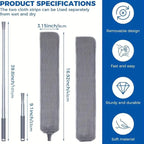 Boolavard Retractable Gap Dust Cleaner Cleaning Tools with 2 Microfiber Dusting Cloths Long Handle 60inches Washable and Retractable Duster Brush for Cleaning Under Appliances Furniture Couch Fridge